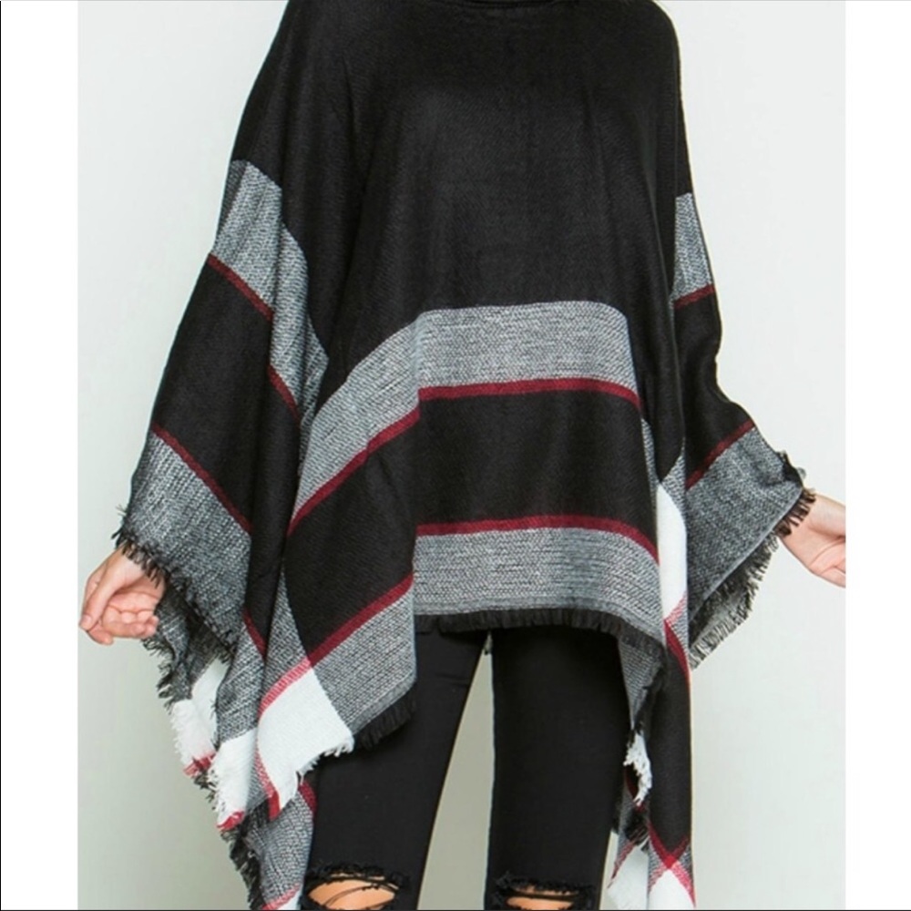 Plaid Fashion Poncho